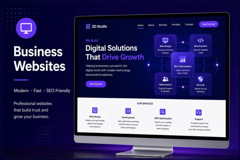 WordPress business website design and feature preview