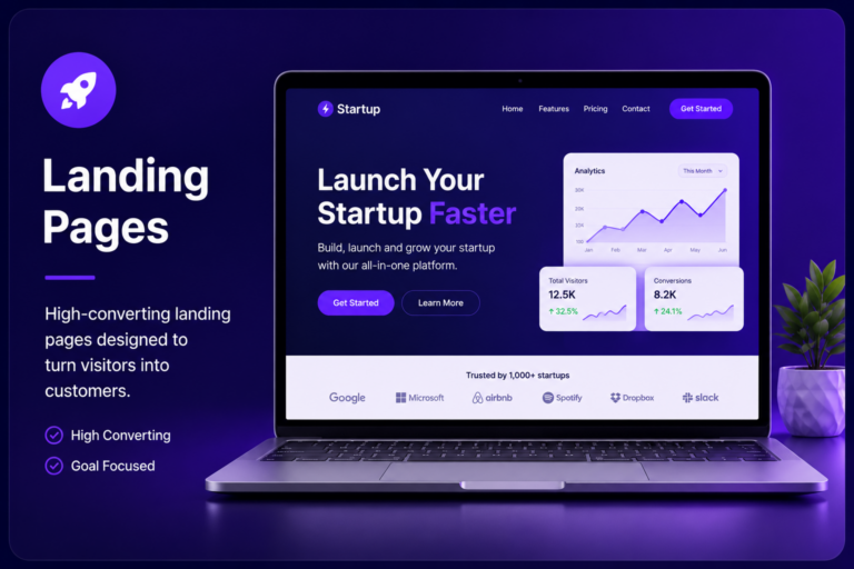 High-converting landing page design service for startups